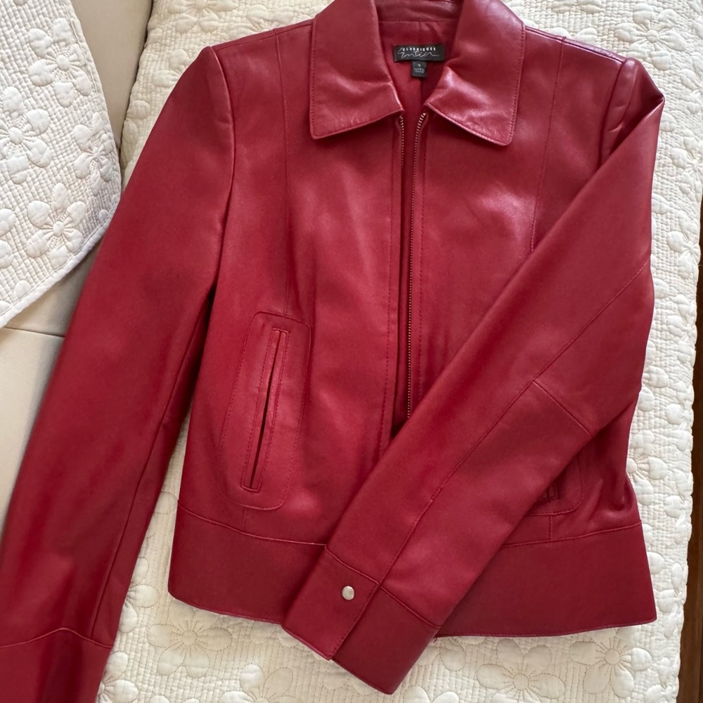 Classiques Entier Women's Red Leather Jacket